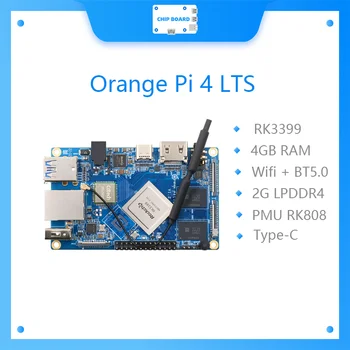  Orange Pi 4 LTS 4GB RAM Rockchip RK3399, Podporuje Wifi+BT5.0,Gigabit Ethernet, Spustiť Android,Ubuntu,Debian OS