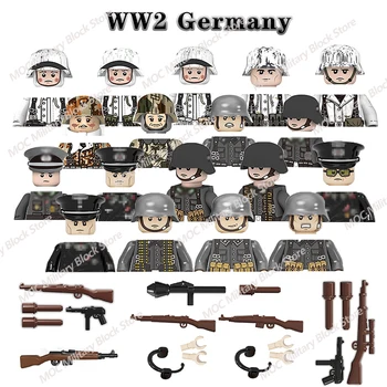  WW2 Vojenské Nemecko Údaje Vojakov Stavebné Bloky Armys Zbraň, Zbrane, Helmy, Medic Box Pechoty Príslušenstvo Tehly Deti Hračky