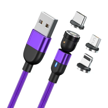  540 Otočiť Magnetické Kábel Dátový Nabíjací Typu C, USB Kábel Na iPhone 13 12 8 Samsung S8 S9 S10 S20 S21 POZNÁMKA 8 9 10 20 A10 A20 A30