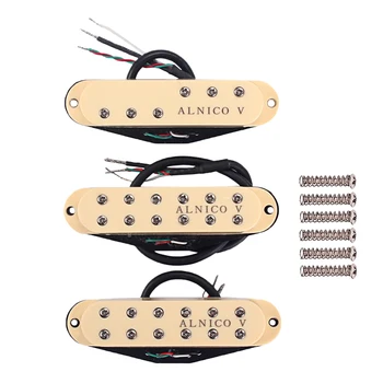  1 Set Elektrická Gitara Krku+Middle+Most Dual Cievky Snímače Krém Plastový Kryt urob si sám